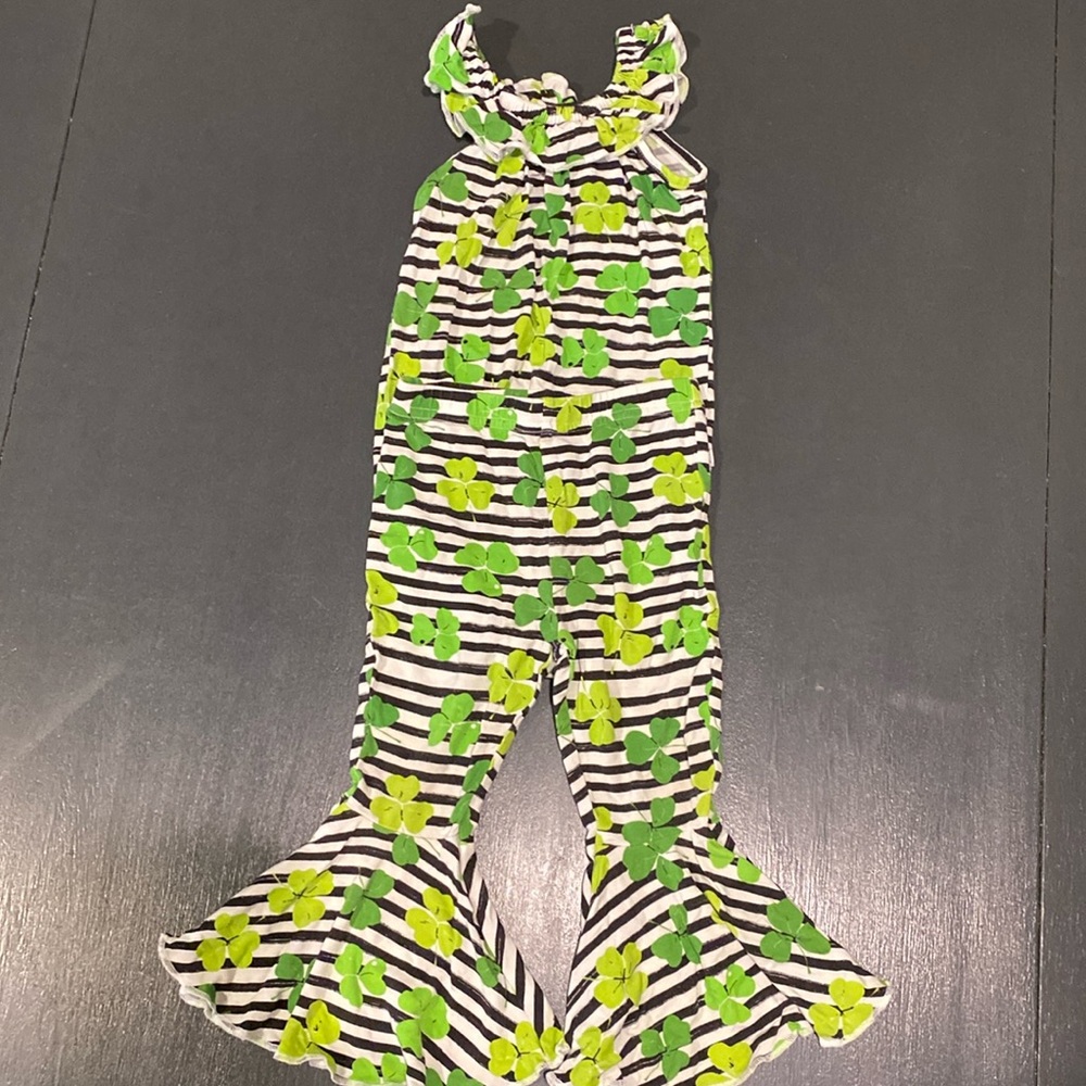 Bums & Roses Clover Stripe Bell Bottom Set - 12-18 months